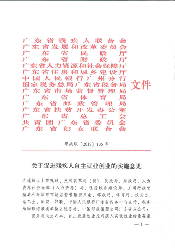 转发关于促进残疾人自主就业创业的实施意见的通知(图4)