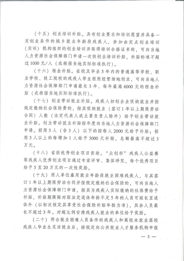 转发关于促进残疾人自主就业创业的实施意见的通知(图8)